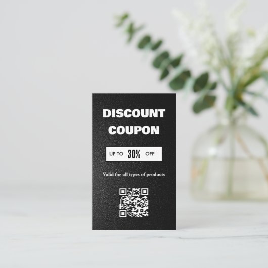 Minimalistische QR-code Korting Kaart Visitekaartje (Staand voorkant)