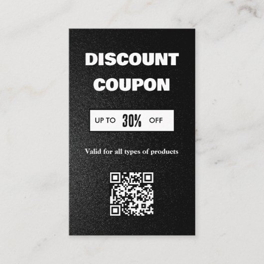 Minimalistische QR-code Korting Kaart Visitekaartje (Voorkant)