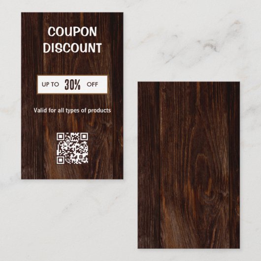 Minimalistische QR-code Korting Kaart Visitekaartje (Voorkant / Achterkant)