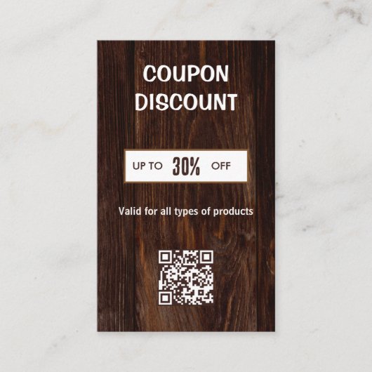 Minimalistische QR-code Korting Kaart Visitekaartje (Voorkant)