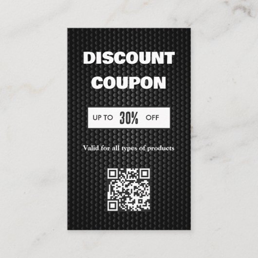 Minimalistische QR-code kortingskaart Visitekaartje (Voorkant)