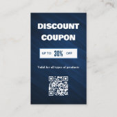 Minimalistische QR-code kortingskaart Visitekaartje (Voorkant)