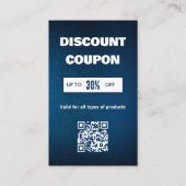 Minimalistische QR-code kortingskaart Visitekaartje (Voorkant)