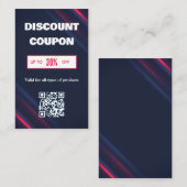 Minimalistische QR-code kortingskaart Visitekaartje (Voorkant / Achterkant)