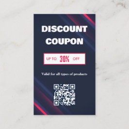 Minimalistische QR-code kortingskaart Visitekaartje