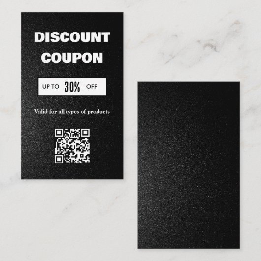Minimalistische QR-code kortingskaart Visitekaartje (Voorkant / Achterkant)