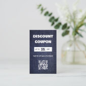 Minimalistische QR-code kortingskaart Visitekaartje (Staand voorkant)