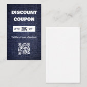 Minimalistische QR-code kortingskaart Visitekaartje (Voorkant / Achterkant)