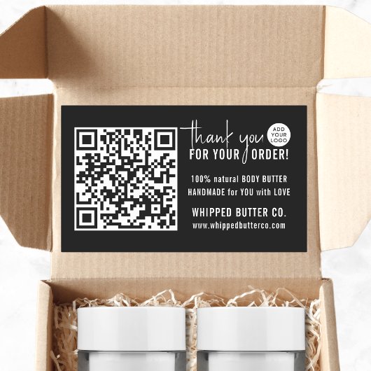 Minimalistische QR-CODE + LOGO Small Business Rechthoekige Sticker