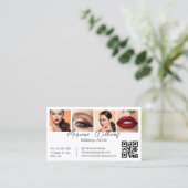 Minimalistische QR code make-up artiest 4 foto's c Visitekaartje (Staand voorkant)