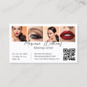 Minimalistische QR code make-up artiest 4 foto's c Visitekaartje (Voorkant)