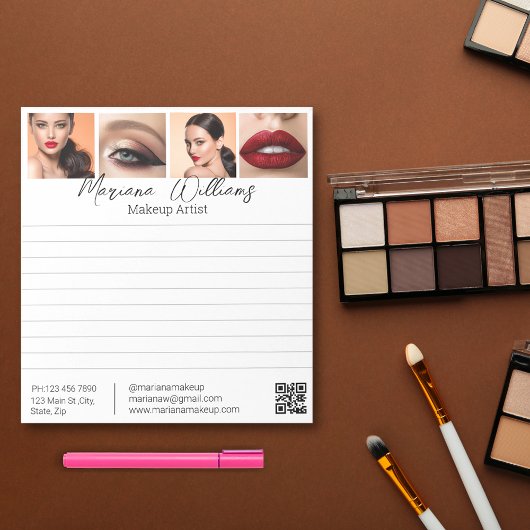 Minimalistische QR code make-up artiest 4 foto's g Notitieblok