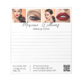 Minimalistische QR code make-up artiest 4 foto's g Notitieblok (Voorkant)