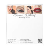 Minimalistische QR code make-up artiest 4 foto's w Notitieblok (Voorkant)