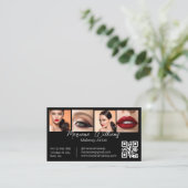 Minimalistische QR code make-up artiest 4 foto's z Visitekaartje (Staand voorkant)