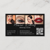 Minimalistische QR code make-up artiest 4 foto's z Visitekaartje (Voorkant)