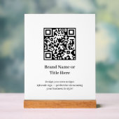 Minimalistische QR-code | Modern Schoon Aangepast  Acryl Bord (Neutraal)