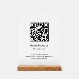 Minimalistische QR-code | Modern Schoon Aangepast Acryl Bord