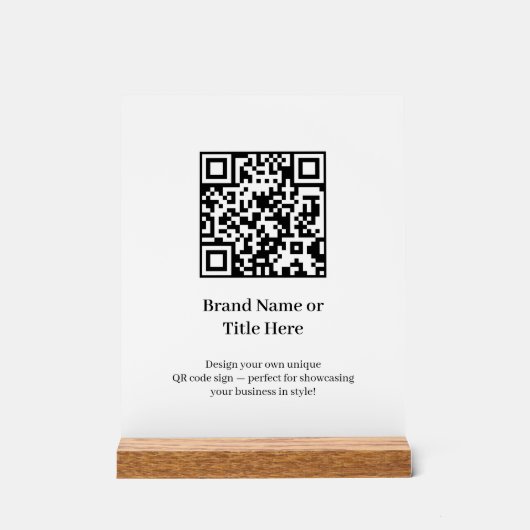 Minimalistische QR-code | Modern Schoon Aangepast  Acryl Bord (Voorkant)
