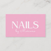 Minimalistische QR Code Nails Tech 4 foto's Roze Visitekaartje (Voorkant)