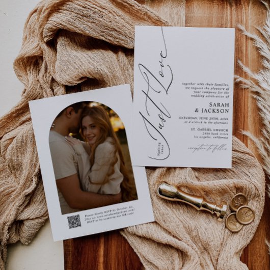 Minimalistische QR-code Niets Fancy Alleen liefde  Kaart