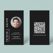 Minimalistische QR Code Photo Professional Zwart Visitekaartje