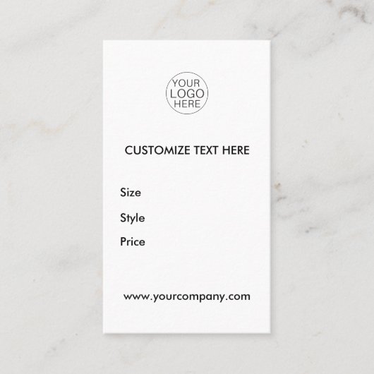 Minimalistische QR-code Prijs Hang Label met aange (Voorkant)