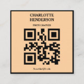Minimalistische QR-code professioneel ontwerp Vierkante Visitekaartje (Voorkant)