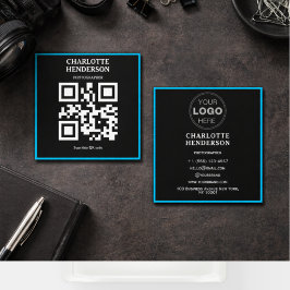 Minimalistische QR-code professioneel ontwerp Vierkante Visitekaartje