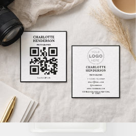 Minimalistische QR-code professioneel ontwerp Vierkante Visitekaartje