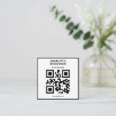 Minimalistische QR-code professioneel ontwerp Vierkante Visitekaartje (Staand voorkant)