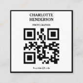 Minimalistische QR-code professioneel ontwerp Vierkante Visitekaartje (Voorkant)