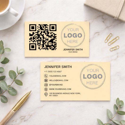 Minimalistische QR-code professioneel ontwerp Visitekaartje