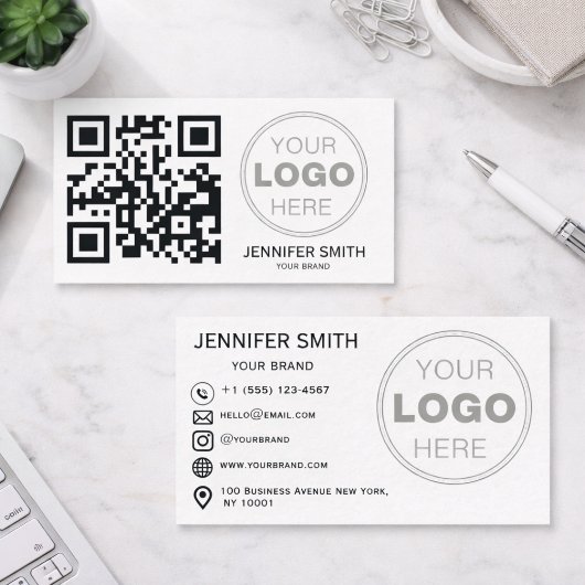 Minimalistische QR-code professioneel ontwerp Visitekaartje