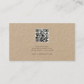 Minimalistische QR Code Professionele Kraft Visitekaartje (Achterkant)