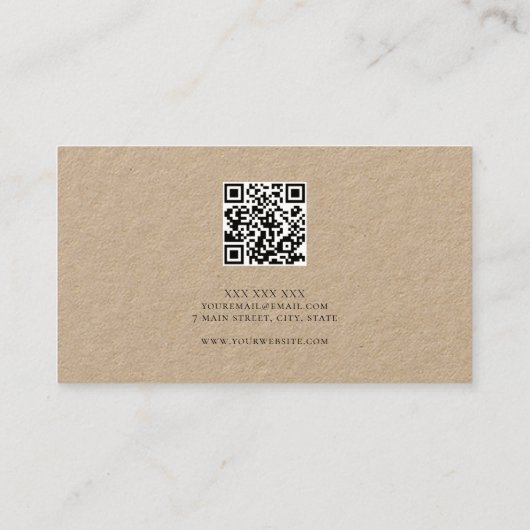 Minimalistische QR Code Professionele Kraft Visitekaartje (Achterkant)