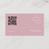 Minimalistische QR code roze koraal verpleegkundig Visitekaartje (Achterkant)