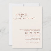 Minimalistische QR-code RSVP in één bruiloft Kaart (Voorkant)