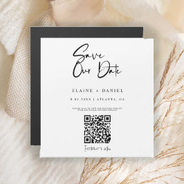 Minimalistische QR-code Save The Date-magneet met