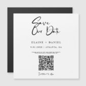 Minimalistische QR-code Save The Date-magneet met (Voorkant / Achterkant)