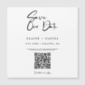 Minimalistische QR-code Save The Date-magneet met (Voorkant)