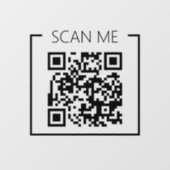 Minimalistische QR-code Scan Me Bedrijf Raamsticker (Vel)