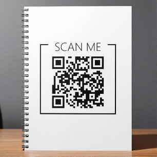 Minimalistische QR Code Scan Me Business Notitieboek