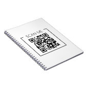 Minimalistische QR Code Scan Me Business Notitieboek (Rechterzijde)