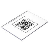 Minimalistische QR Code Scan Me Business Notitieboek (Linkerzijde)