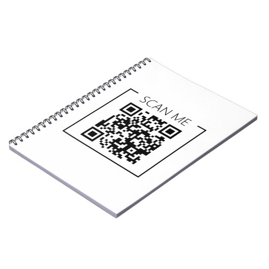 Minimalistische QR Code Scan Me Business Notitieboek (Linkerzijde)