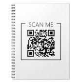Minimalistische QR Code Scan Me Business Notitieboek (Voorkant)