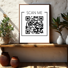 Minimalistische QR Code Scan Me Business Poster