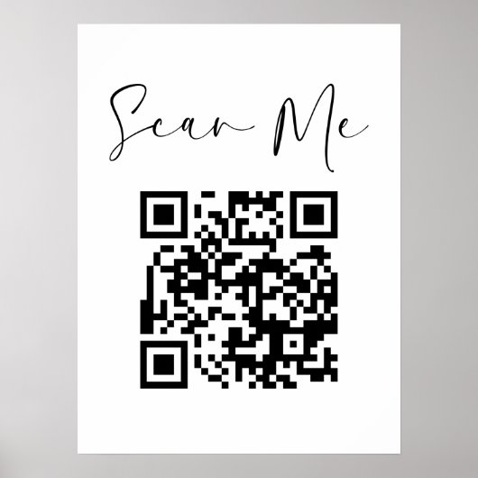 Minimalistische QR Code Scan Me Business Poster (Voorkant)