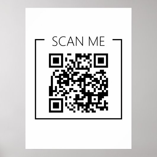 Minimalistische QR Code Scan Me Business Poster (Voorkant)